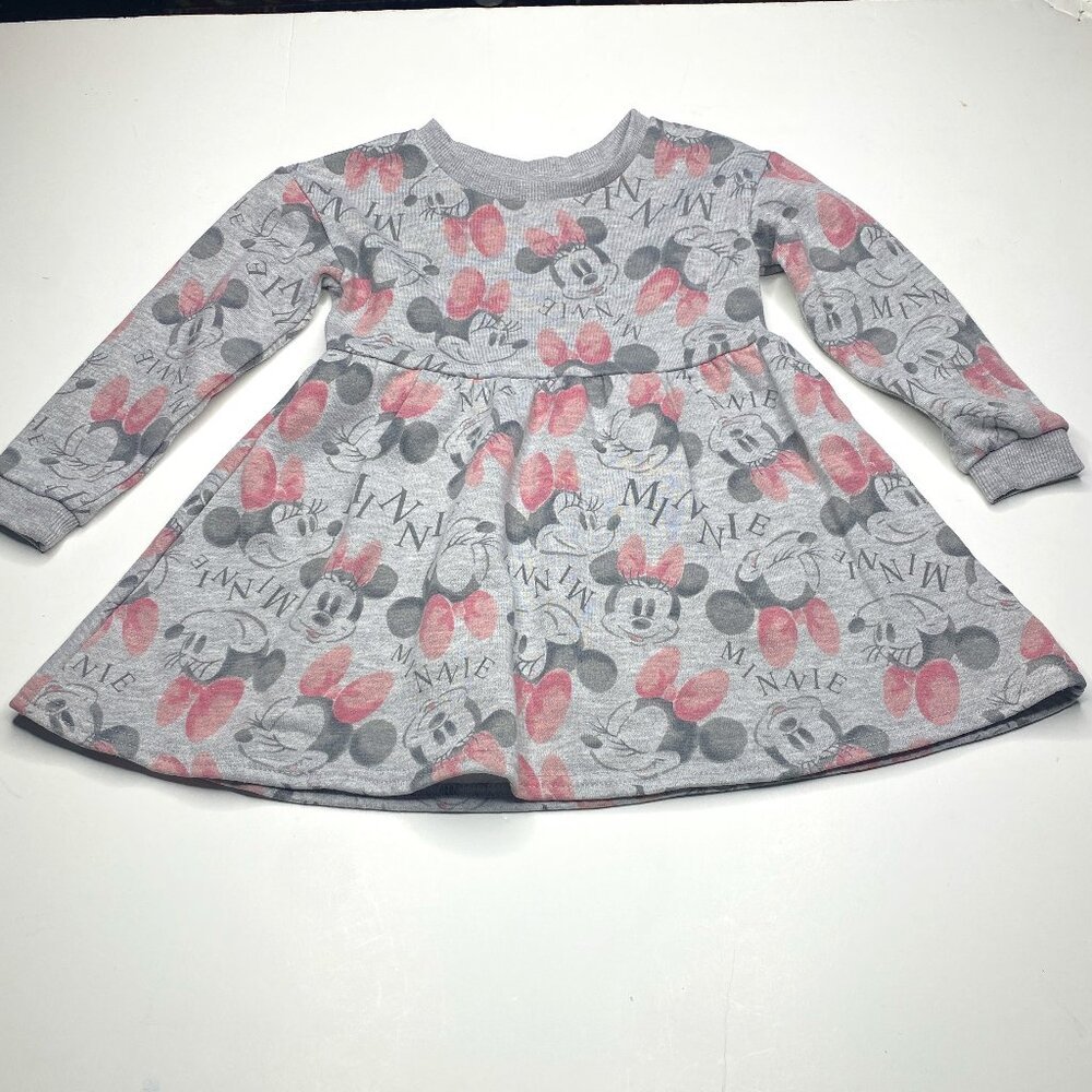 Disney Jr. Minnie long sleeved sweatshirt dress, little girl's size 2T, EUC.